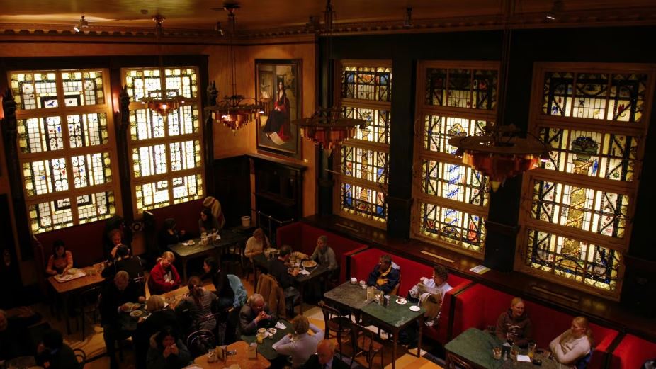 Harry Clarke Stained Glass Windows in Bewleys