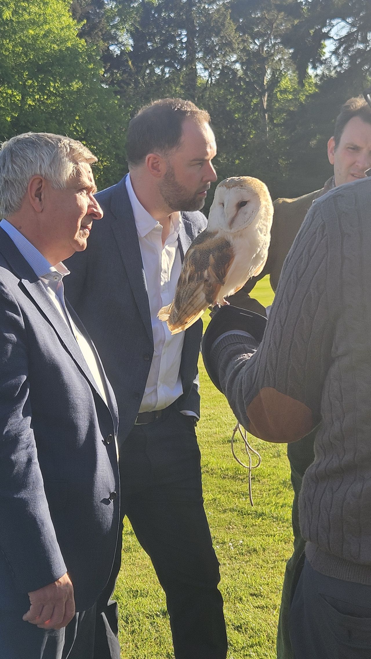 Delegates enjoying an owl handling demonstration during the Interleges AGM 2026 at The K Club